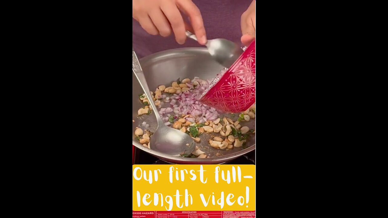 Our first full length video! Veggie poha/flattened rice! Link in the description! 