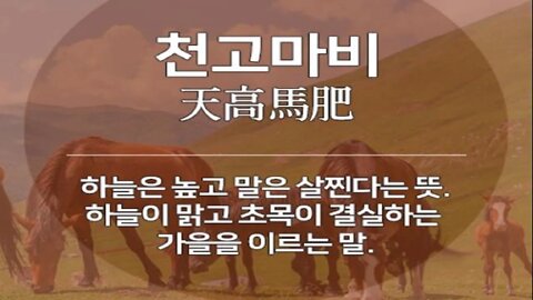 천고마비 고사와 튼살침 하늘은 높고 말은 살찐다 St침