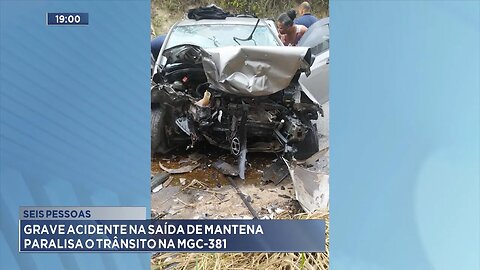 Seis Pessoas: Grave Acidente na Saída de Mantena Paralisa o Trânsito na MGC-381.