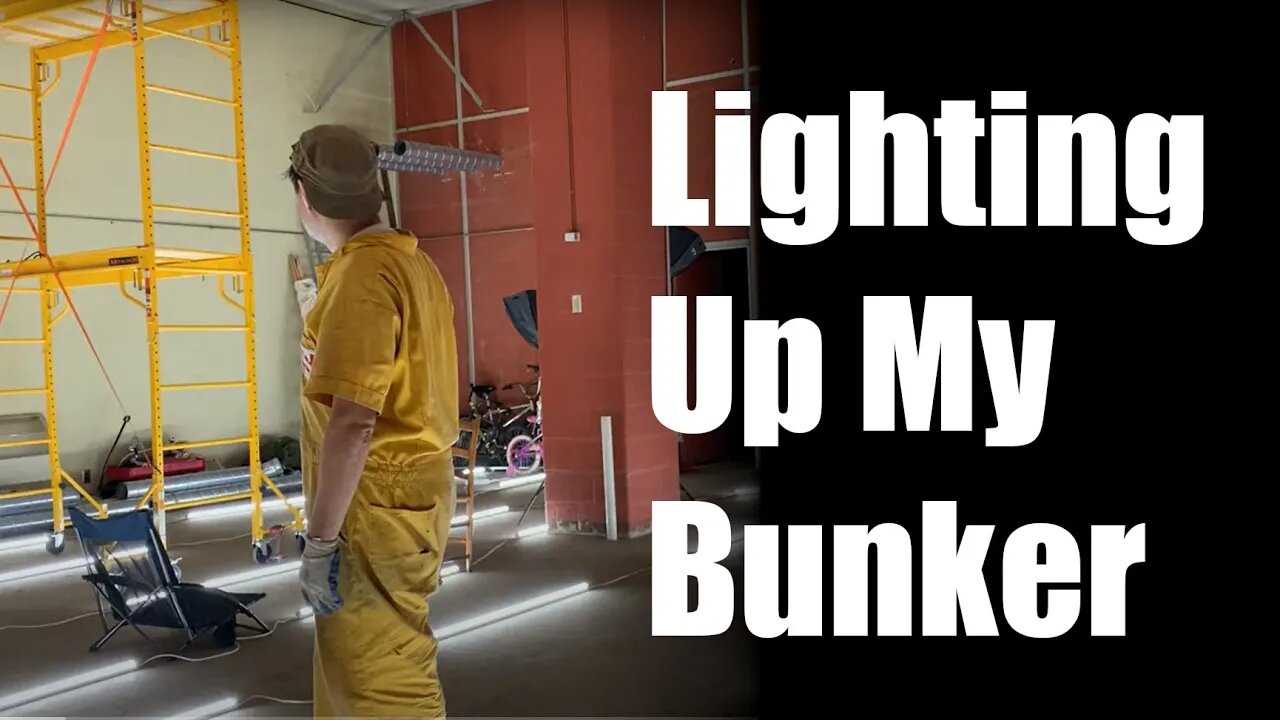 Putting up Bunker Lights In Our Underground Bunker