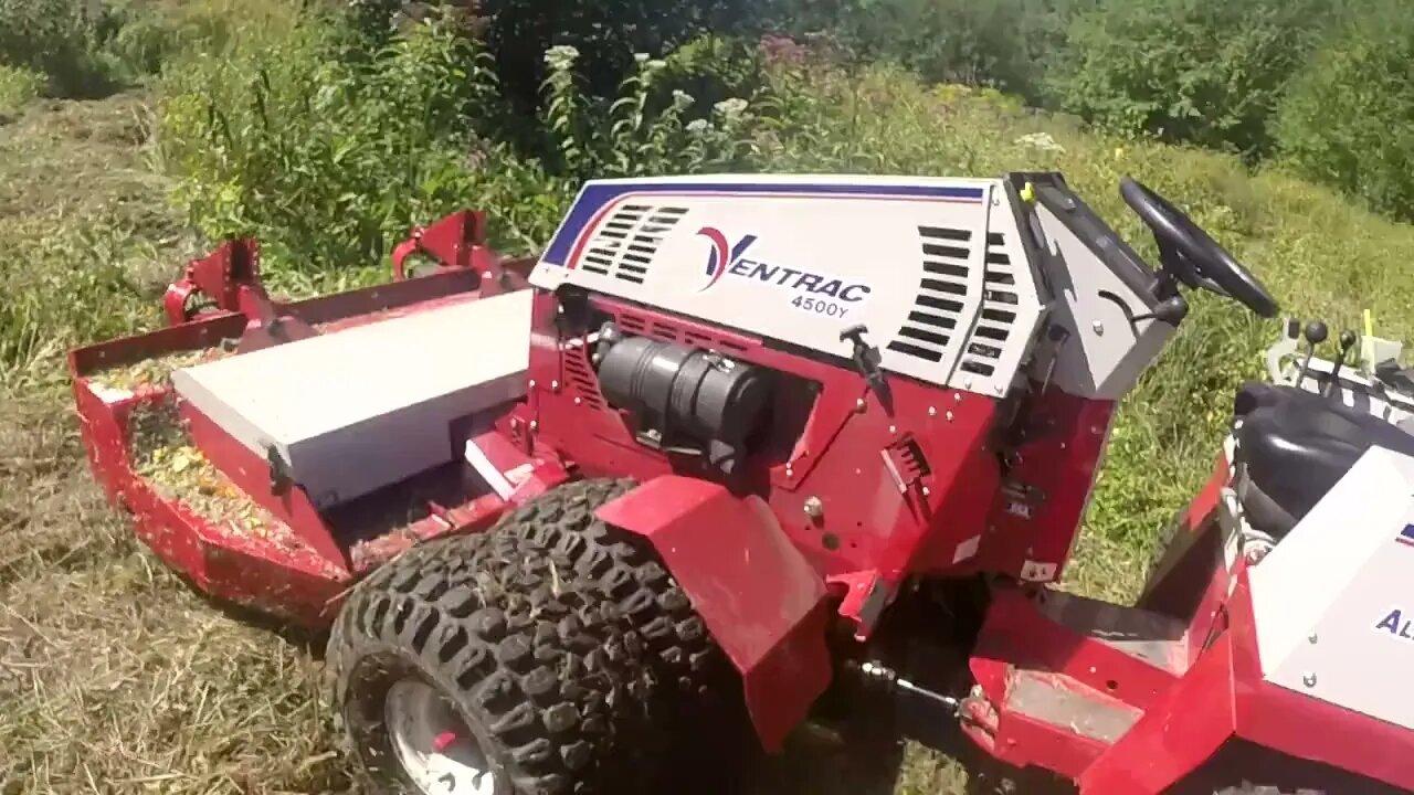 Ventrac 4500Y diesel Using TOUGH CUT! Tall grass and weeds in a swamp. Part 4