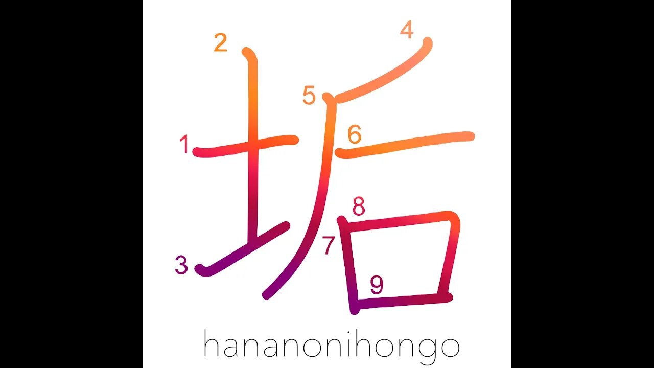 垢 - dirt/grime/earwax/plaque - Learn how to write Japanese Kanji 垢 - hananonihongo.com