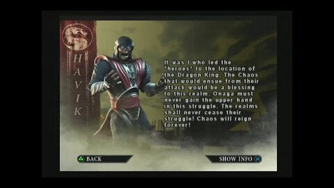 Mortal Kombat Deception (PS2) - Havik - Arcade Mode