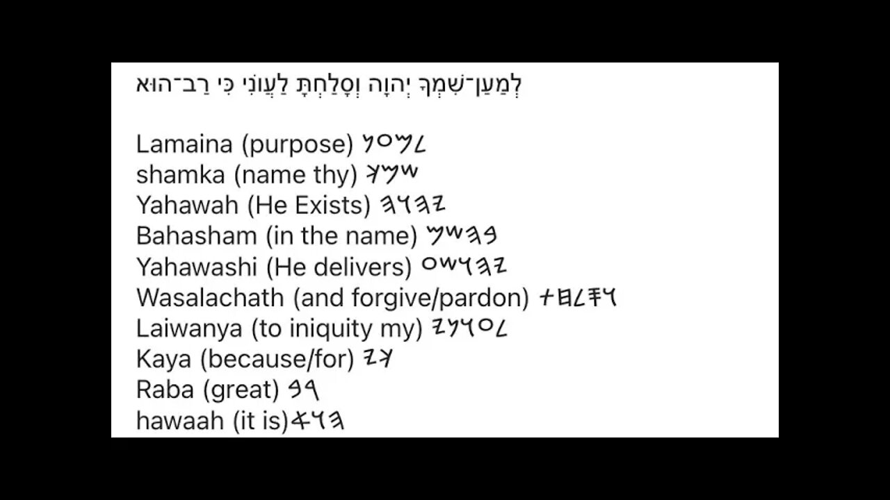 Prayers in PALEO HEBREW #74: PRAYER FOR THE MOST HIGH'S PARDON