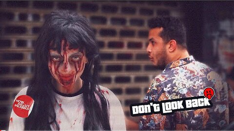 She's right behind you !! Public horror prank