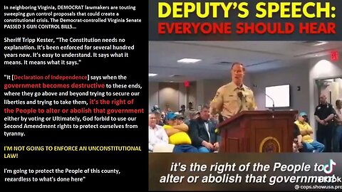 Sheriff Kester, "It's the Right of the People to Alter or Abolish that Government (1.17.20)