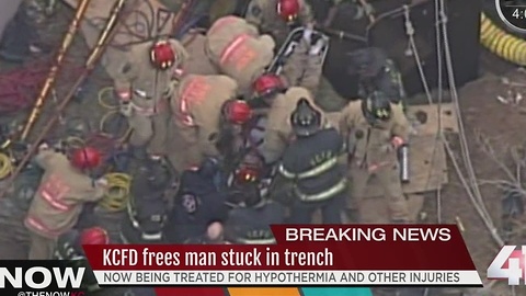 KCFD free man stuck in trench