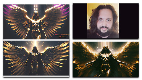 My AI Artwork: Golden Angels and a Conversation with Me aka GoodEvilArchangel on Webcam