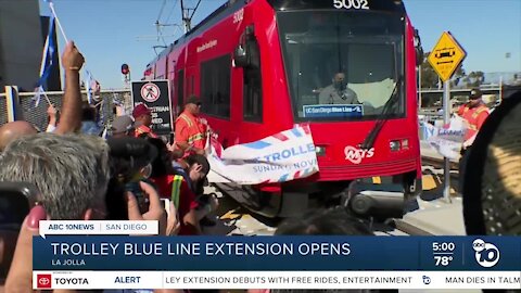 Trolley blue line extension opens