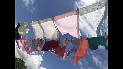 Outdoor clothes drying at Jamaican Airbnb