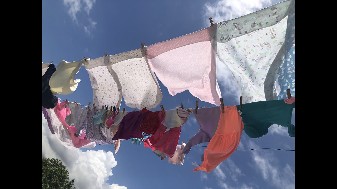 Outdoor clothes drying at Jamaican Airbnb