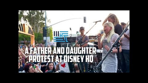A Father and Daughter Protest at Disney HQ