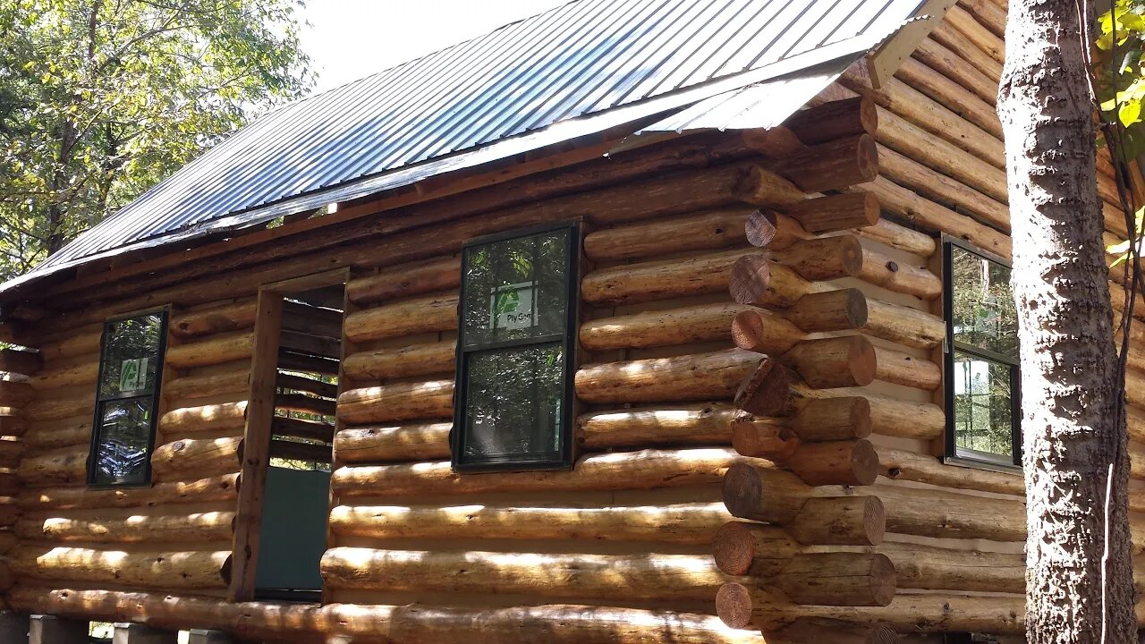 Off Grid Log Cabin Build #25a Wrap Around Porch