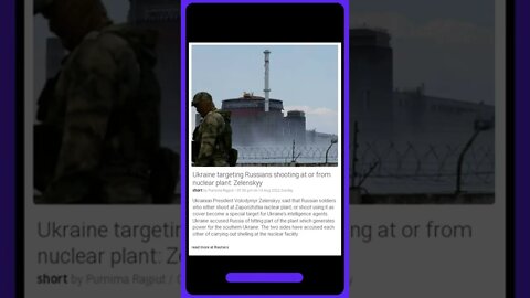 Sensational News: Ukraine targeting Russians shooting at or from nuclear plant: Zelenskyy #shorts