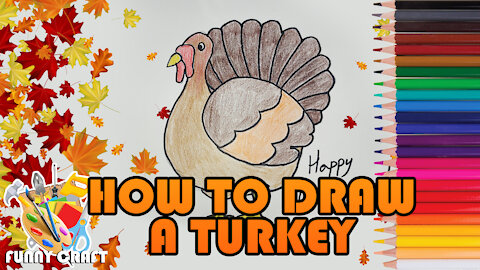 How to draw a Cartoon Turkey | Как рисовать Мультяшную Индейку