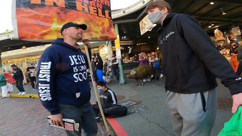 pike's market preaching #pikeplacemarket #preachingwordofgod #streetpreachers