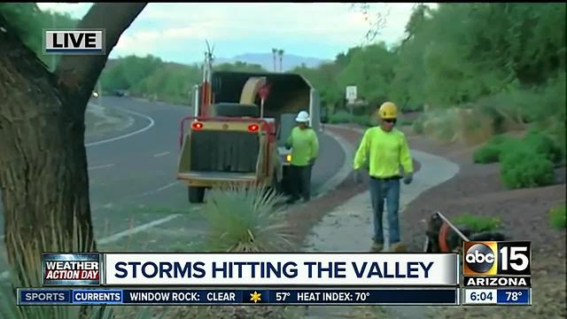 Crews clean up storm damage around the Valley