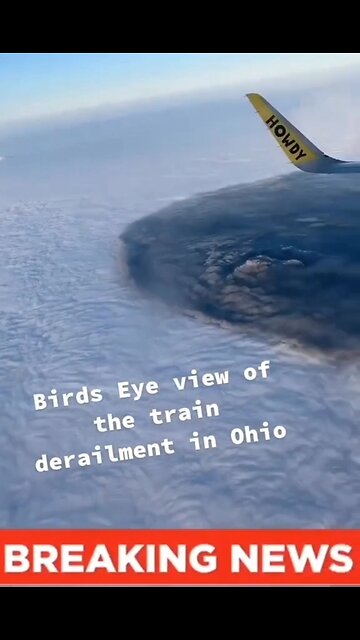 Birds Eye View Of The Train Derailment In Ohio