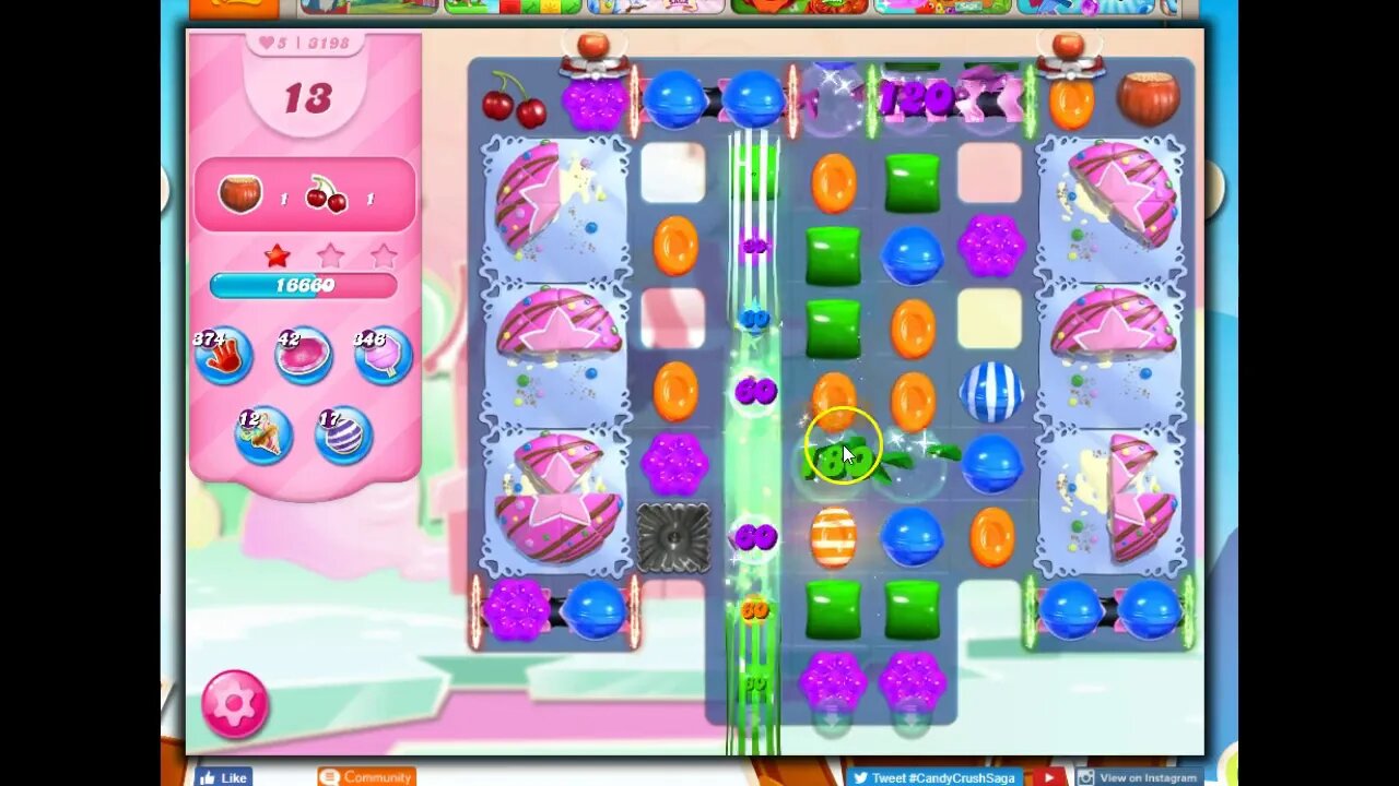 Candy Crush Level 3198 Talkthrough, 30 Moves 0 Boosters