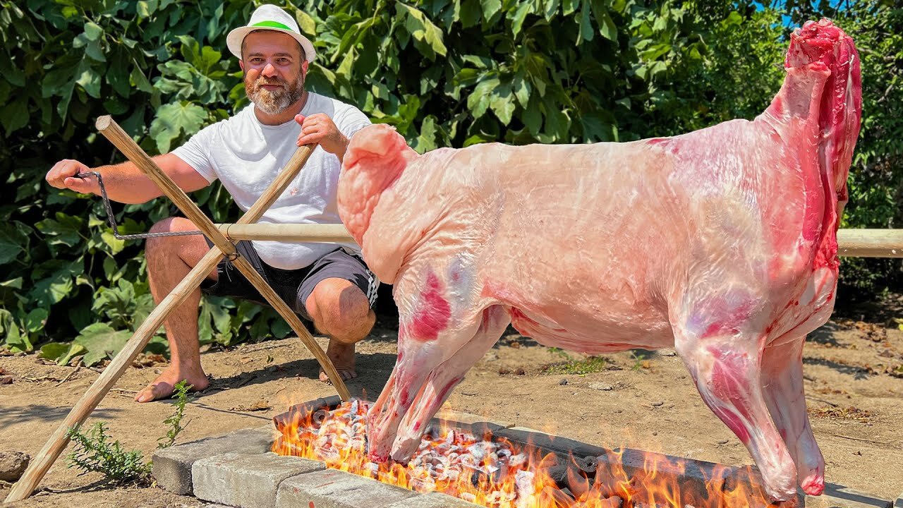 I'm Crazy About This Meat! Recipe for Whole Lamb Fried on a Fire