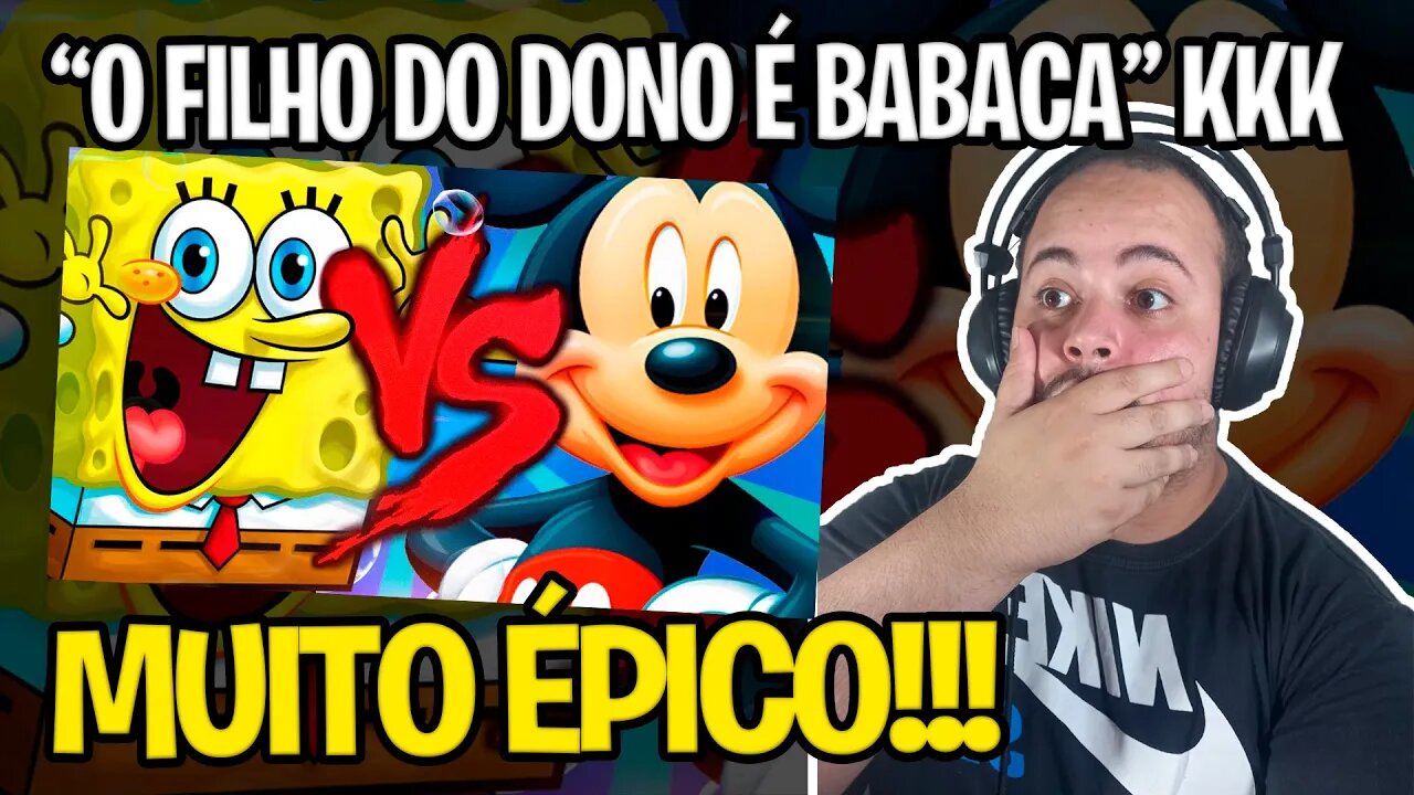 REACT Bob Esponja VS. Mickey Mouse | Duelo de Titãs Part. Tec Plays