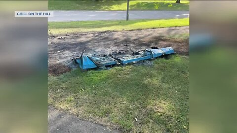 Chill on the Hill's Porta Potties burnt down