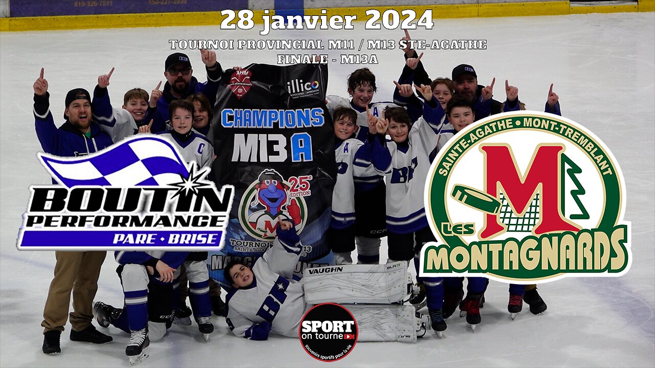 Faits saillants - Match du 28 janvier 2024 - Finale M13A Tournoi provincial M11 / M13 Ste-Agathe