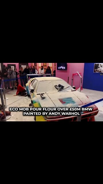 Eco mob pour flour over £50M BMW painted by Andy Warhol