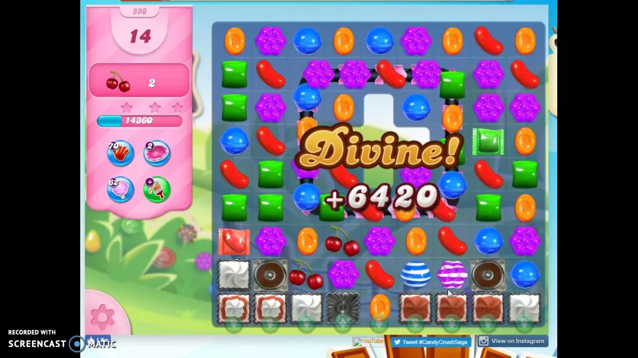 Candy Crush Level 890 Audio Talkthrough, 3 Stars 0 Boosters