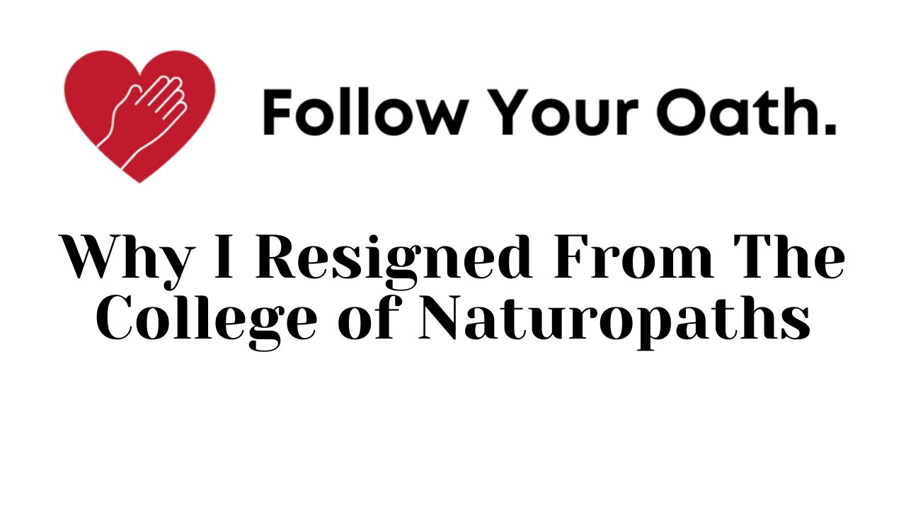 Why I Resigned From The College Of Naturopaths