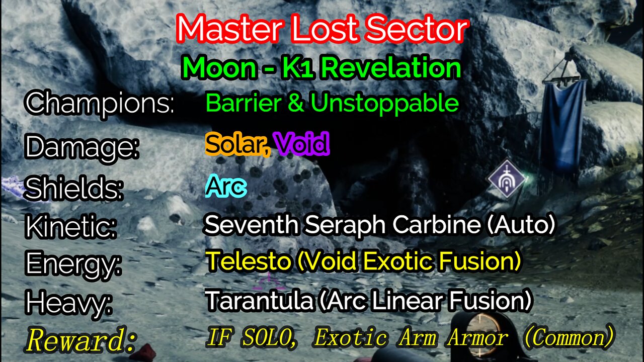 Destiny 2 Master Lost Sector: The Moon - K1 Revelation 1-11-22