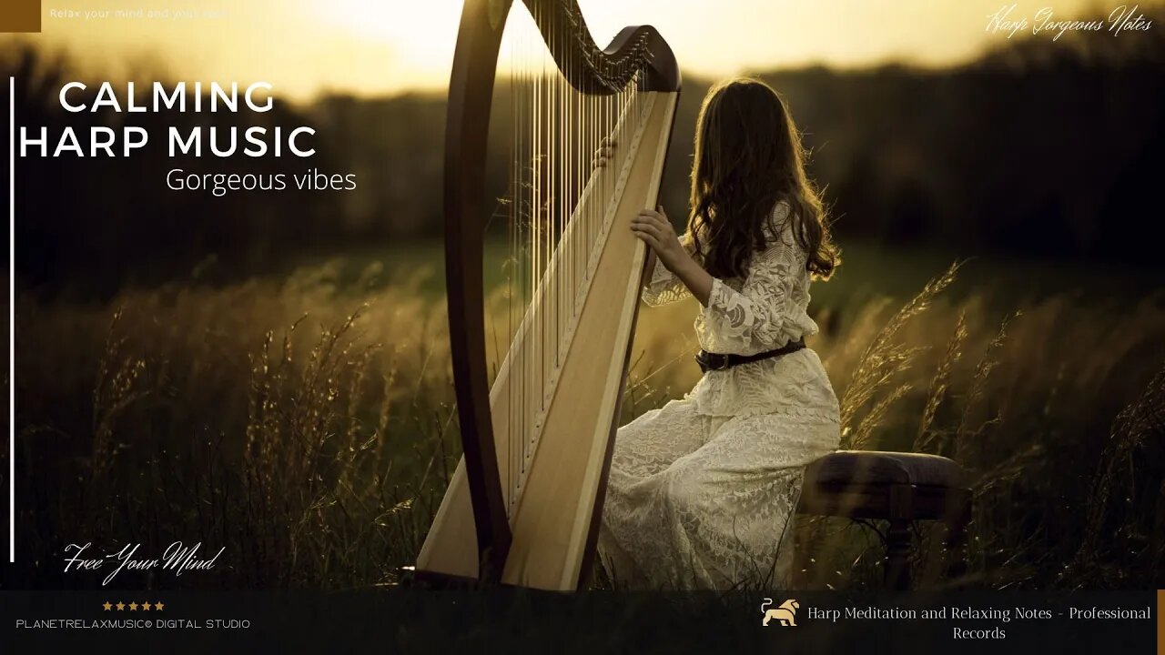 ★︎Relaxing Harp solo Harp Music★︎ Instrumental Background Music Calming Vibes