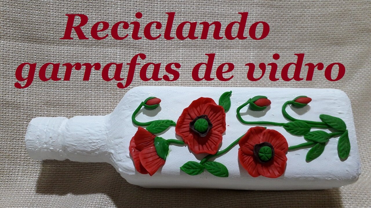 DIY - GARRAFA DECORADA COM FLORES - RECICLANDO GARRAFAS DE VIDRO @lucibuzo 