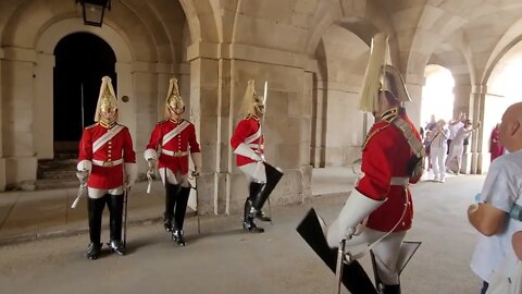 The Queen's Guards the reds change over. make way #horseguardsparade