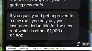 Florida roofing company encourages homeowner to make insurance claim for storm damage via text