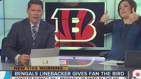 Bengals linebacker gives fan the bird