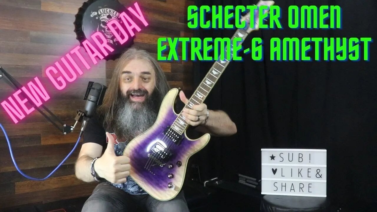 New Guitar Day Schecter Omen Extreme 6 Amethyst Compensation from a Car Accident