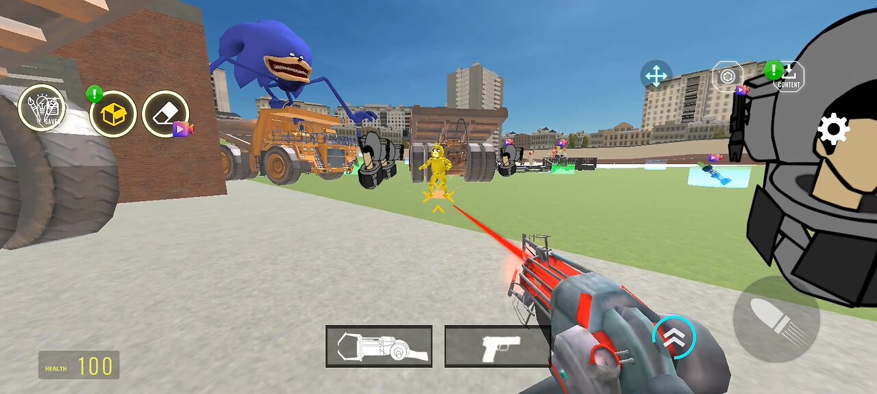 Sonic Tape Vs Skibidi Rocket Battleground In Nextbots Playground Mod #skibidi #nextbots