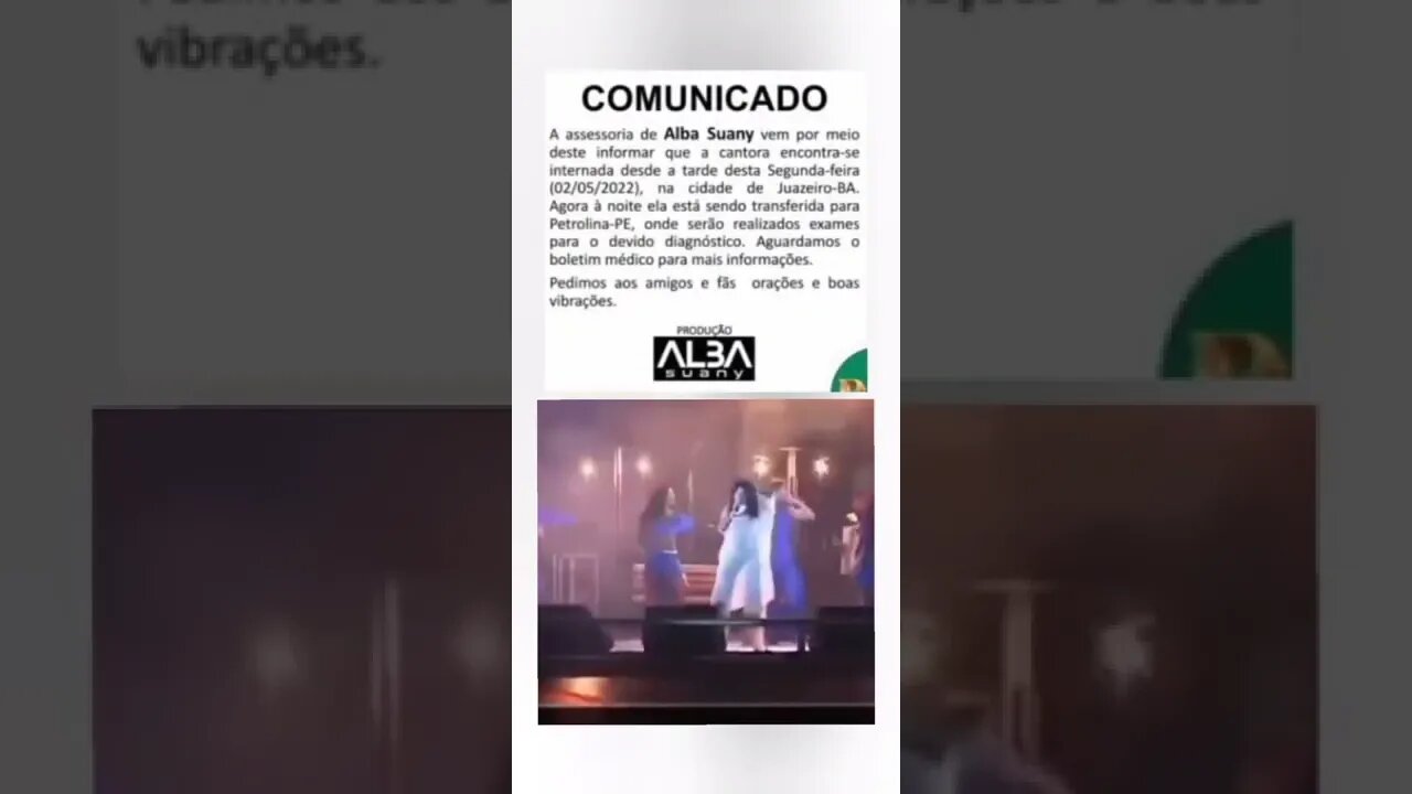 Cantora Alba Suany ex-Desejo de Menina continua internada. Lives na Descrição