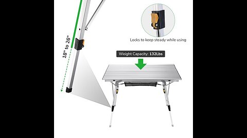 FiveJoy Folding Camping Table Outdoor Portable Picnic Camp Table with Aluminum Legs Adjustable...