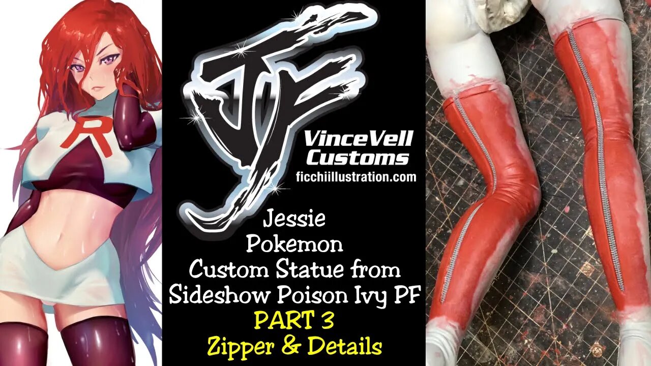 Jessie Pokemon Custom Statue Part 3 Zipper & Boot Details