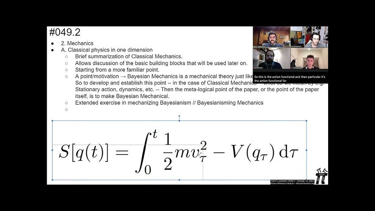 ActInf Livestream #049.2 ~ "A Worked Example of the Bayesian Mechanics of Classical Objects"