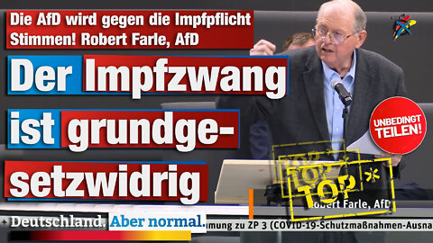 Die AfD wird gegen die Impfpflicht Stimmen! Robert Farle, AfD