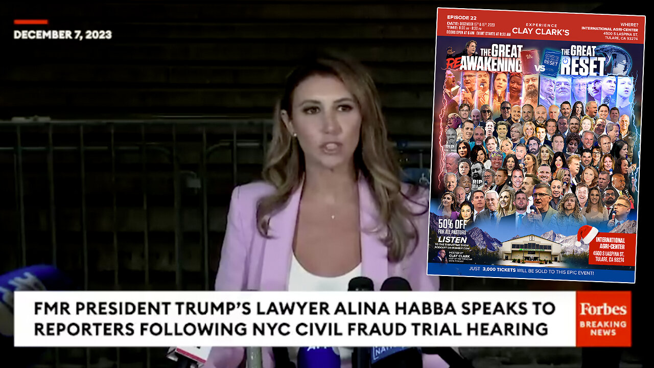 Alina Habba | "Again This Case Has Absolutely No Merit!" Former President Trump's Lawyer, Alina Habba Joins ReAwaken America Tour Tulare, CA (Dec. 15-16 2023) + Request Tickets At: www.TimeToFreeAmerica.com or via text 918-851-0102