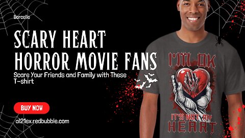 SCARY HEART HORROR MOVIE FAN T-SHIRT & MERCH DESIGN BY AL21EX REDBUBBLE SHOP