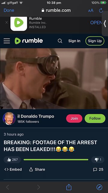 Il Donaldo Trampo post about arrest 🤣👍