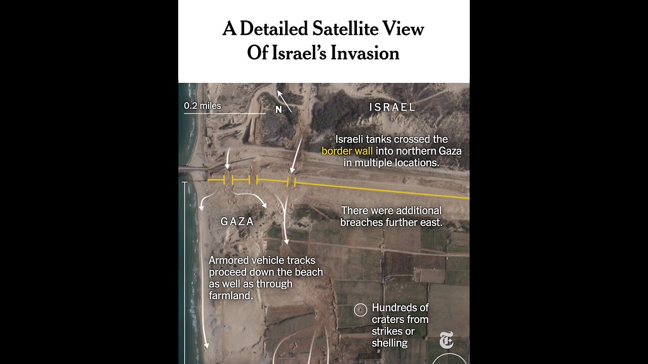 A Detailed satelite view of Israel Invasion