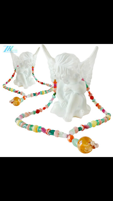 Orange Spiny oyster and sakura onyx Rhodochrosite jasper colorful Tourmaline Rubellite03