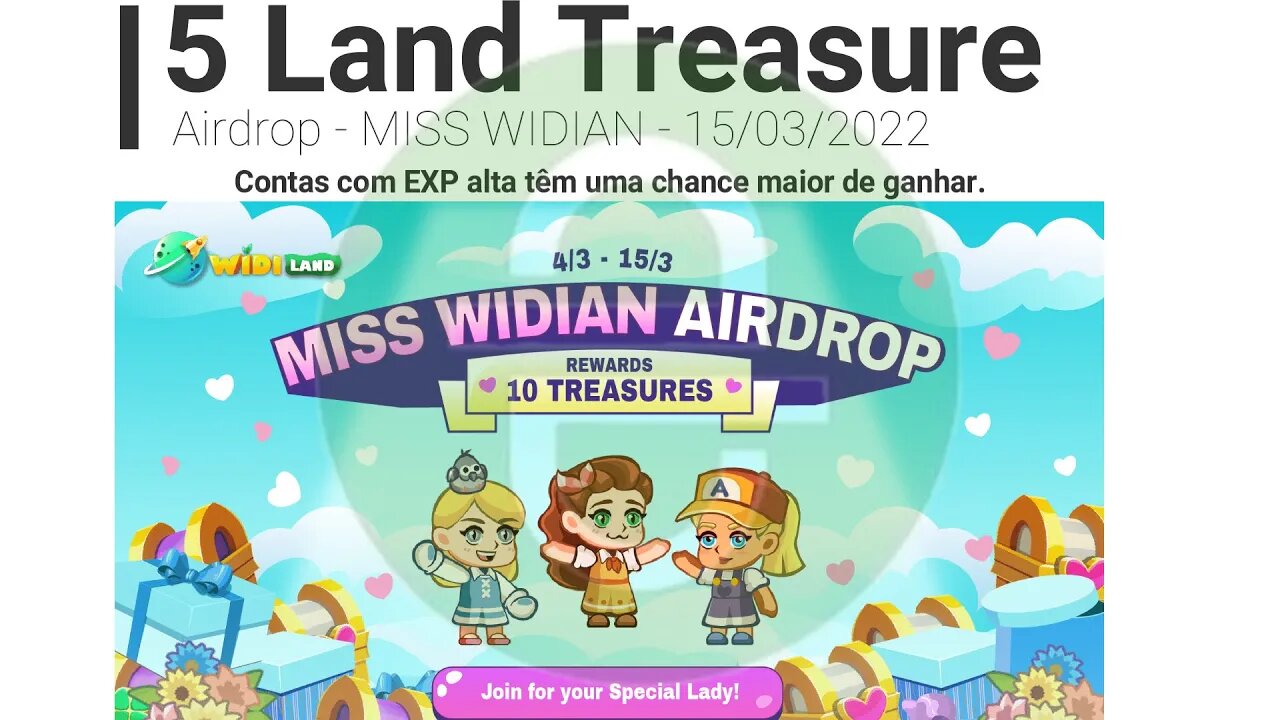 Airdrop - NFT - Dias das mulheres - MISS WIDIAN - 15/03/2022