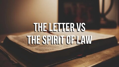Reg Kelly - The Letter vs The Spirit of Law